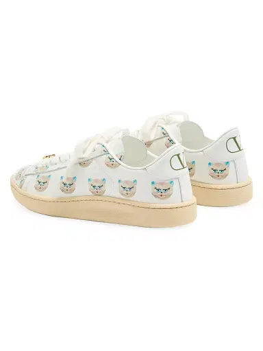 Valentino Garavani Women's Royco Sneakers in Nappa Calfskin Leather - White - Size 8.5 | Thumbnail 3