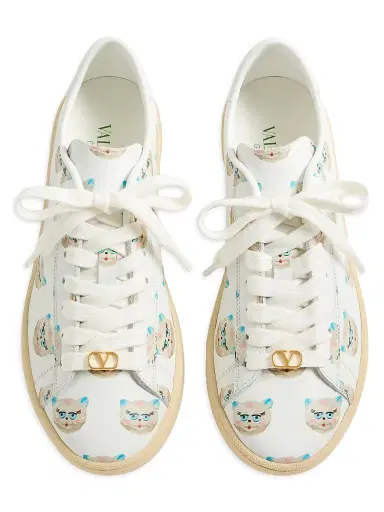 Valentino Garavani Women's Royco Sneakers in Nappa Calfskin Leather - White - Size 8.5 | Thumbnail 4