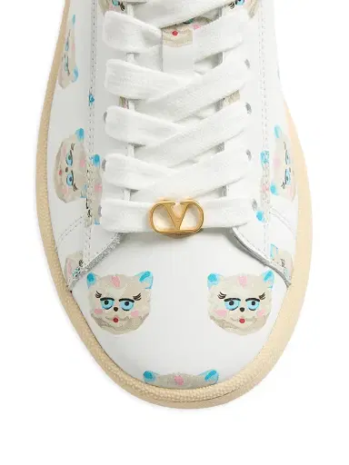 Valentino Garavani Women's Royco Sneakers in Nappa Calfskin Leather - White - Size 8.5 | Thumbnail 5