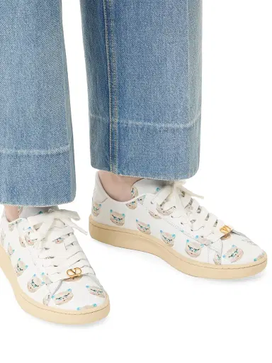 Valentino Garavani Women's Royco Sneakers in Nappa Calfskin Leather - White - Size 8.5 | Thumbnail 8