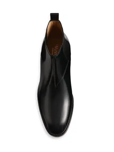 Valentino Garavani Men's Pas Des Dieux Ankle Boots in Calfskin - Black | Thumbnail 4