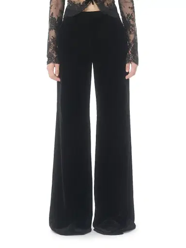 Valentino Garavani Women's Velvet Trousers - Black - Size 8 | Thumbnail 2