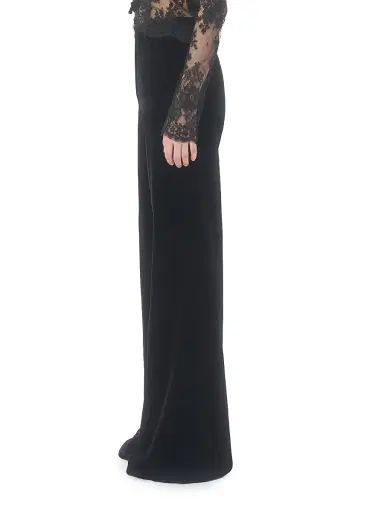 Valentino Garavani Women's Velvet Trousers - Black - Size 8 | Thumbnail 3