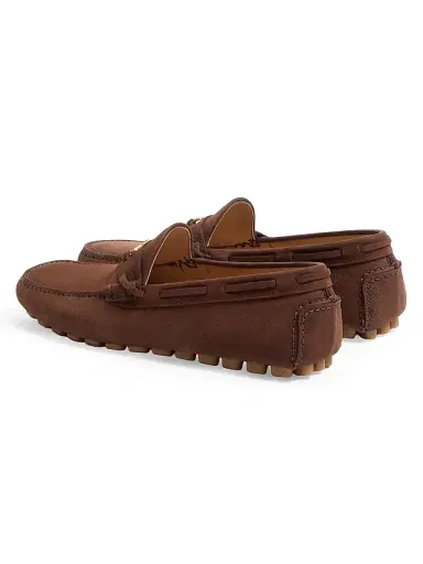 Valentino Men's Driver Fastaway Loafers in Deerskin Suede | Thumbnail 3