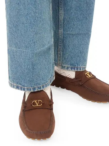 Valentino Men's Driver Fastaway Loafers in Deerskin Suede | Thumbnail 7