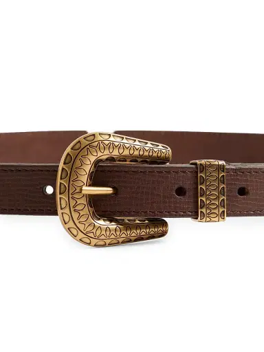 Valentino Garavani Men's VLogo Signature Calfskin Belt - Chocolate - Size 42 | Thumbnail 4