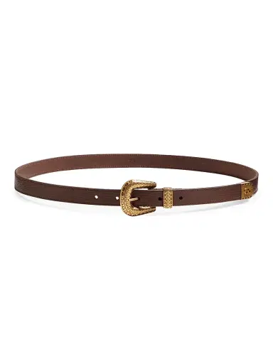 Valentino Garavani Men's VLogo Signature Calfskin Belt - Chocolate - Size 42 | Thumbnail 1