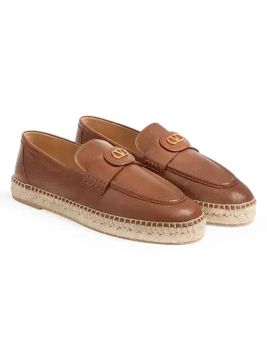 Valentino Garavani Men's Palm Avenue Calfskin Loafers - Tobacco - Size 11 | Thumbnail 2
