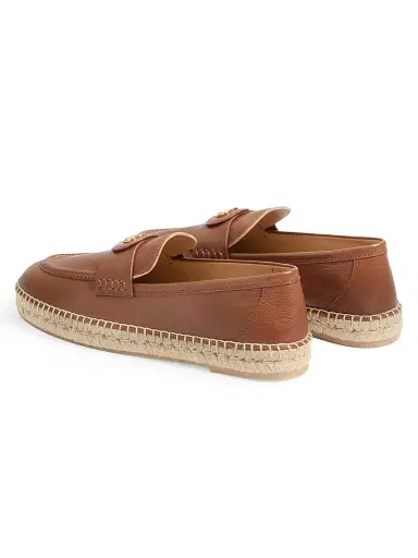Valentino Garavani Men's Palm Avenue Calfskin Loafers - Tobacco - Size 11 | Thumbnail 3