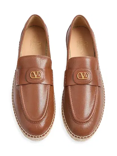 Valentino Garavani Men's Palm Avenue Calfskin Loafers - Tobacco - Size 11 | Thumbnail 4