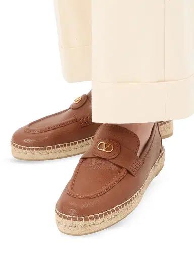 Valentino Garavani Men's Palm Avenue Calfskin Loafers - Tobacco - Size 11 | Thumbnail 8