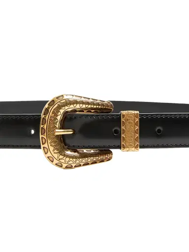 Valentino Garavani Men's VLogo Signature Brushed Calfskin Belt - Black - Size 44 | Thumbnail 4