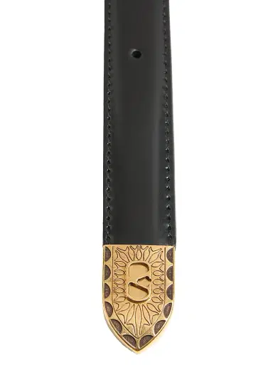 Valentino Garavani Men's VLogo Signature Brushed Calfskin Belt - Black - Size 44 | Thumbnail 5