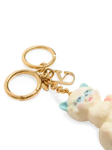 Valentino Garavani Women's Le Chat De La Maison Nylon Bag Charm with Key Ring | Thumbnail 4 Valentino Garavani Women's Le Chat De La Maison Nylon Bag Charm with Key Ring | Thumbnail 4