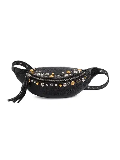 Valentino Garavani Men's Nellcôte Belt Bag in Grainy Calfskin - Black | Thumbnail 1 Valentino Garavani Men's Nellcôte Belt Bag in Grainy Calfskin - Black | Thumbnail 1