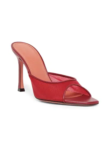 Amina Muaddi Women's Alexa 95MM Mesh Stiletto Mules - Mesh Ruby | Thumbnail 2 Amina Muaddi Women's Alexa 95MM Mesh Stiletto Mules - Mesh Ruby | Thumbnail 2