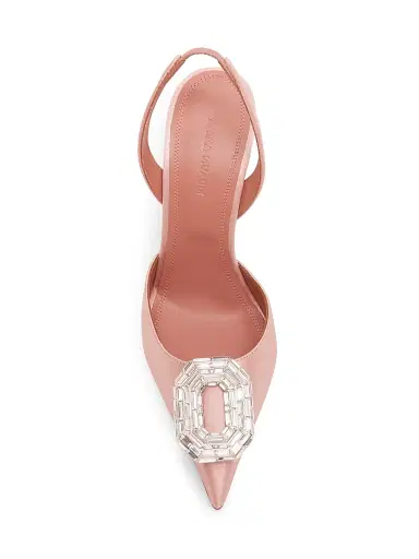 Amina Muaddi Women's Camelia 105MM Silk Satin Slingback Pumps | Thumbnail 4 Amina Muaddi Women's Camelia 105MM Silk Satin Slingback Pumps | Thumbnail 4
