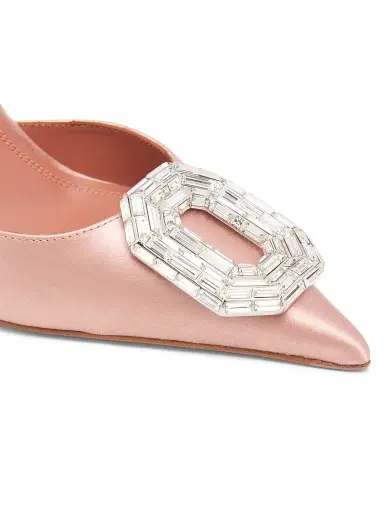 Amina Muaddi Women's Camelia 105MM Silk Satin Slingback Pumps | Thumbnail 5 Amina Muaddi Women's Camelia 105MM Silk Satin Slingback Pumps | Thumbnail 5