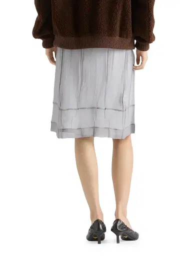 Prada Women's Embroidered Chiffon Midi-Skirt - Grey | Thumbnail 3 Prada Women's Embroidered Chiffon Midi-Skirt - Grey | Thumbnail 3