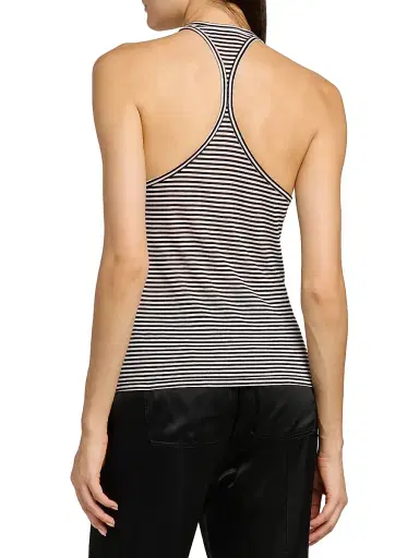 Tom Ford Women's Striped Jersey Racerback Tank - Black White - Size 12 | Thumbnail 5 Tom Ford Women's Striped Jersey Racerback Tank - Black White - Size 12 | Thumbnail 5