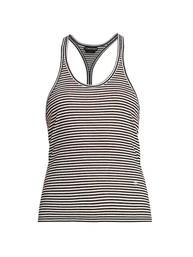 Tom Ford Women's Striped Jersey Racerback Tank - Black White - Size 12 | Thumbnail 1 Tom Ford Women's Striped Jersey Racerback Tank - Black White - Size 12 | Thumbnail 1