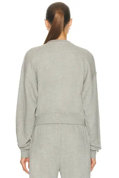 ÉTERNE Cropped V-Neck Sweatshirt | Thumbnail 3