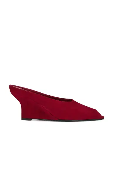TOTEME Peep Toe Velvet Wedge | Thumbnail 1 TOTEME Peep Toe Velvet Wedge | Thumbnail 1