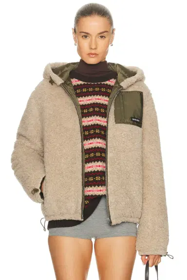 Miu Miu Teddy Ponge'nylon Piumino Jacket | Thumbnail 1