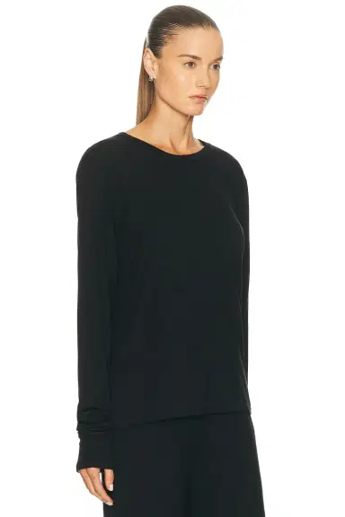 ÉTERNE Long Sleeve Boyfriend Top | Thumbnail 2