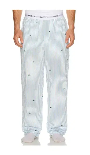 Lacoste Printed Striped Cotton Pajama Bottoms | Thumbnail 1