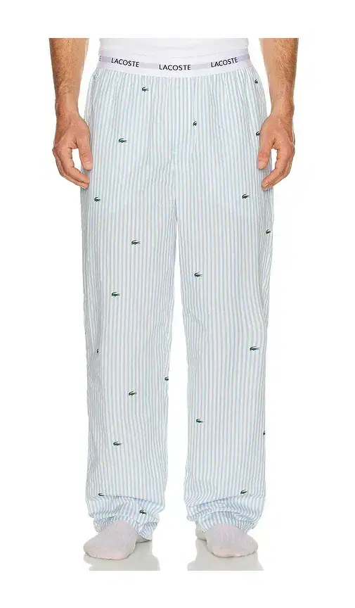 Printed Striped Cotton Pajama Bottoms
