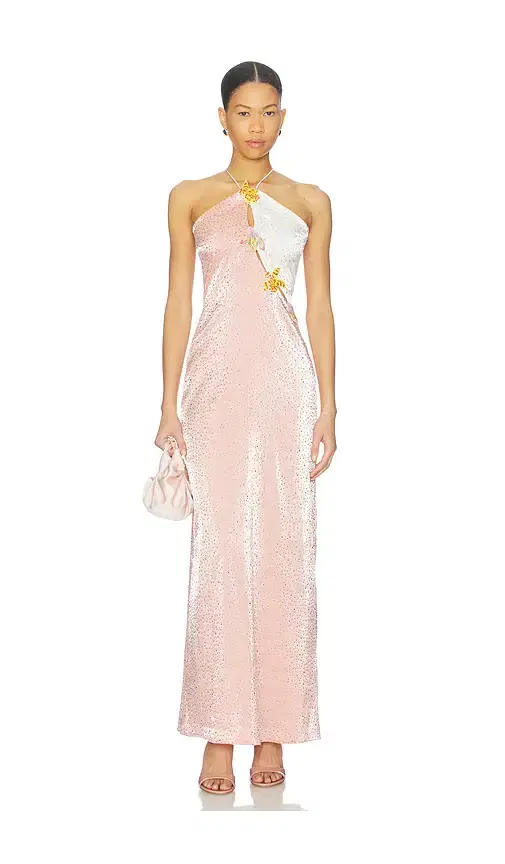 LA FUORI Pink Ditsy Polka Dress