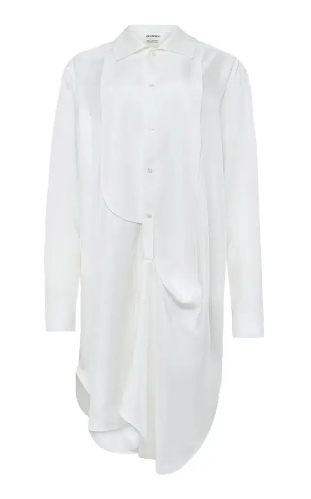 Tuxedo Draped Silk Midi Dress