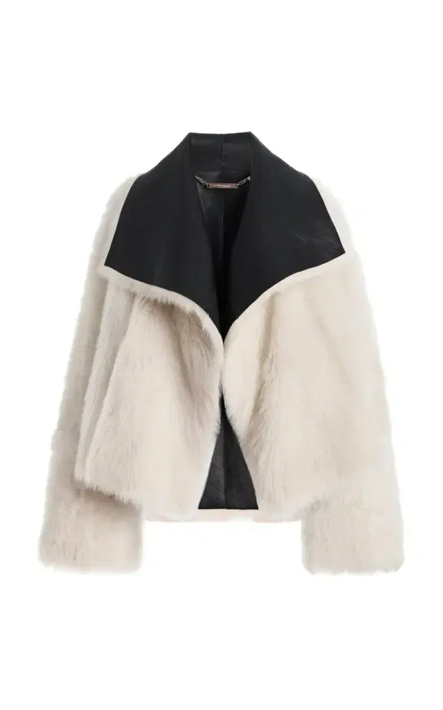 Nour Hammour Birthday Reversible Cropped Shearling Coat