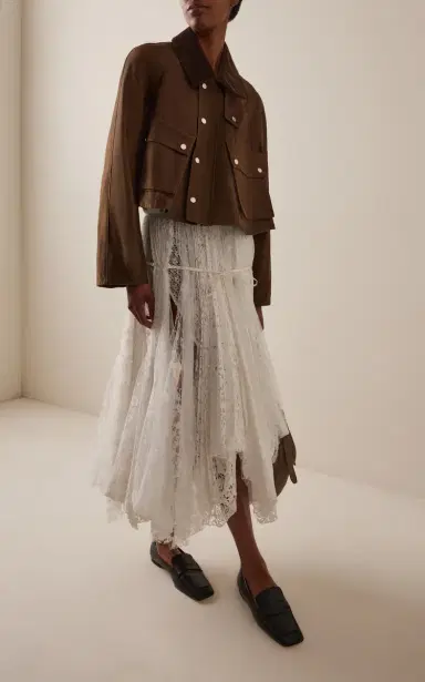 JW Anderson Mixed Lace Midi Drawstring Skirt | Thumbnail 2