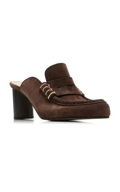 JW Anderson Stitch Suede Loafer Mules | Thumbnail 4 JW Anderson Stitch Suede Loafer Mules | Thumbnail 4
