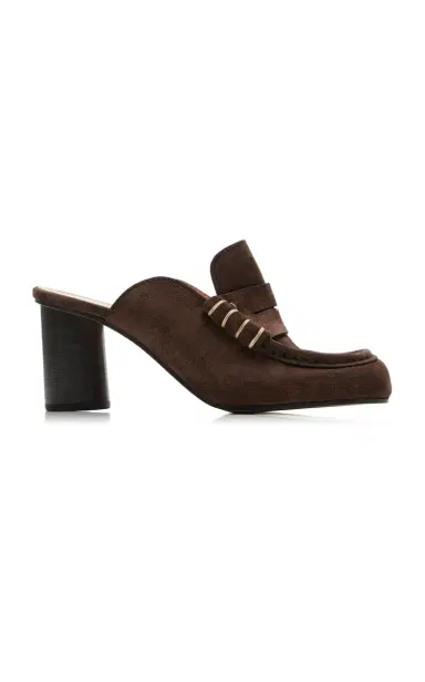 JW Anderson Stitch Suede Loafer Mules | Thumbnail 1 JW Anderson Stitch Suede Loafer Mules | Thumbnail 1