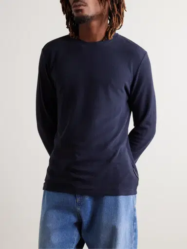 NN07 Clive Waffle-Knit Cotton and Modal-Blend T-Shirt - Men | Thumbnail 3