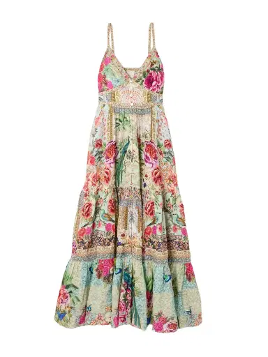 Camilla Crystal-embellished Tiered Floral-print Linen Maxi Dress | Thumbnail 1
