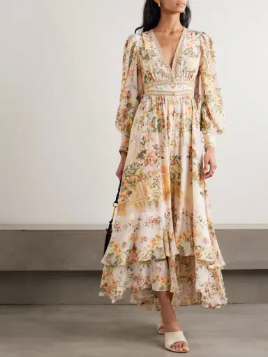 Camilla Crystal-embellished Tiered Floral-print Silk-chiffon Maxi Dress | Thumbnail 2 Camilla Crystal-embellished Tiered Floral-print Silk-chiffon Maxi Dress | Thumbnail 2