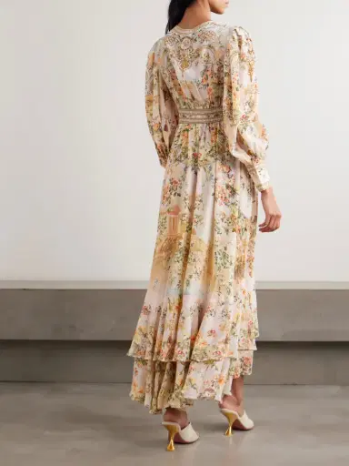 Camilla Crystal-embellished Tiered Floral-print Silk-chiffon Maxi Dress | Thumbnail 3 Camilla Crystal-embellished Tiered Floral-print Silk-chiffon Maxi Dress | Thumbnail 3