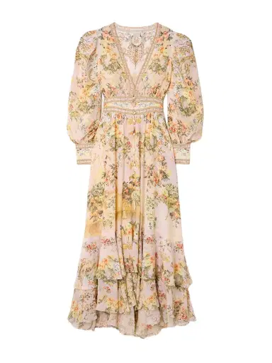 Camilla Crystal-embellished Tiered Floral-print Silk-chiffon Maxi Dress | Thumbnail 1 Camilla Crystal-embellished Tiered Floral-print Silk-chiffon Maxi Dress | Thumbnail 1