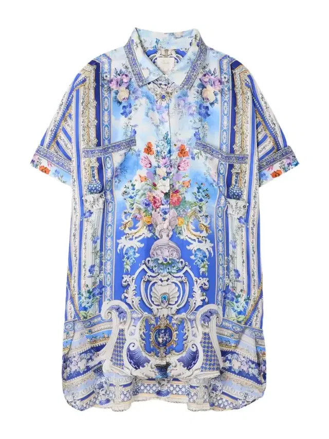 Crystal-embellished Floral-print Silk Blouse