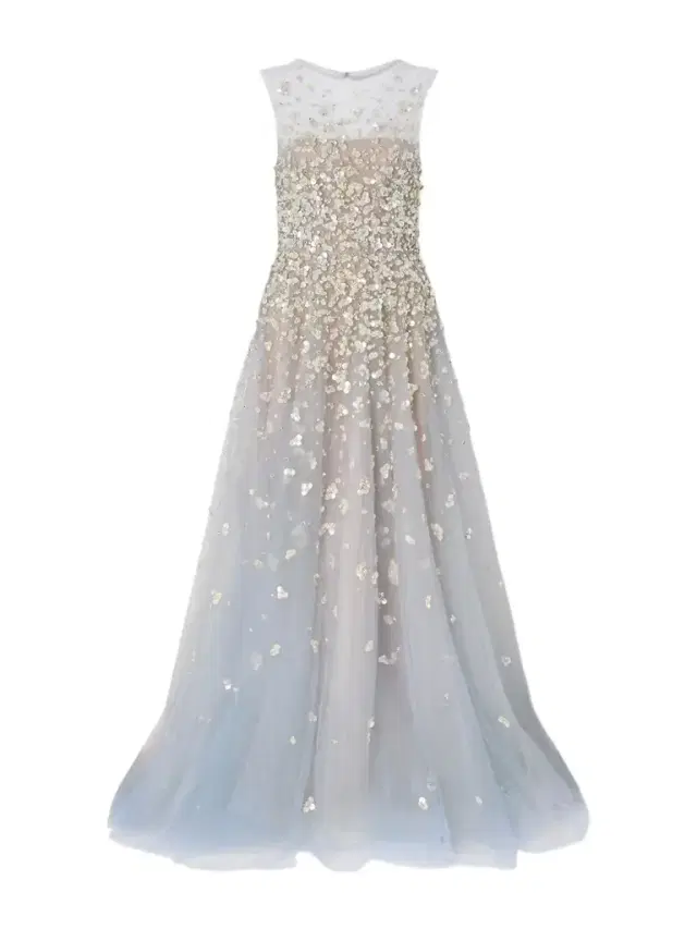 Embroidered Tulle Gown
