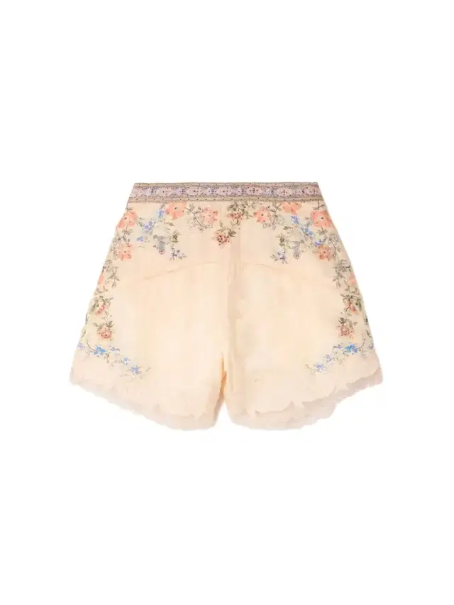 Crystal-embellished Tulle-trimmed Embroidered Floral-print Satin-jacquard Shorts