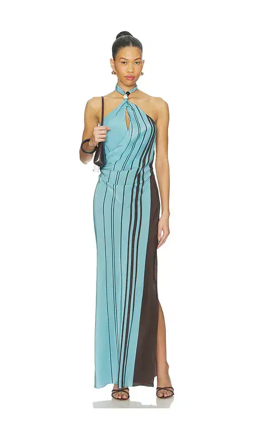 SIR. Rioja Halter Scarf Maxi Dress