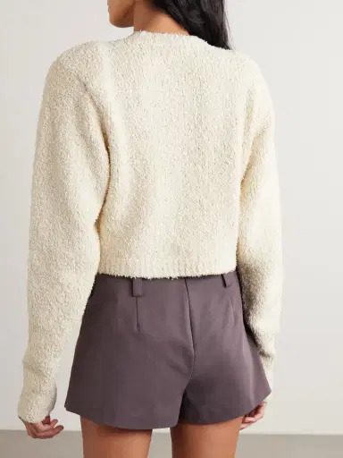 SIR. Tropicana Cropped Cotton-blend Bouclé Cardigan | Thumbnail 3