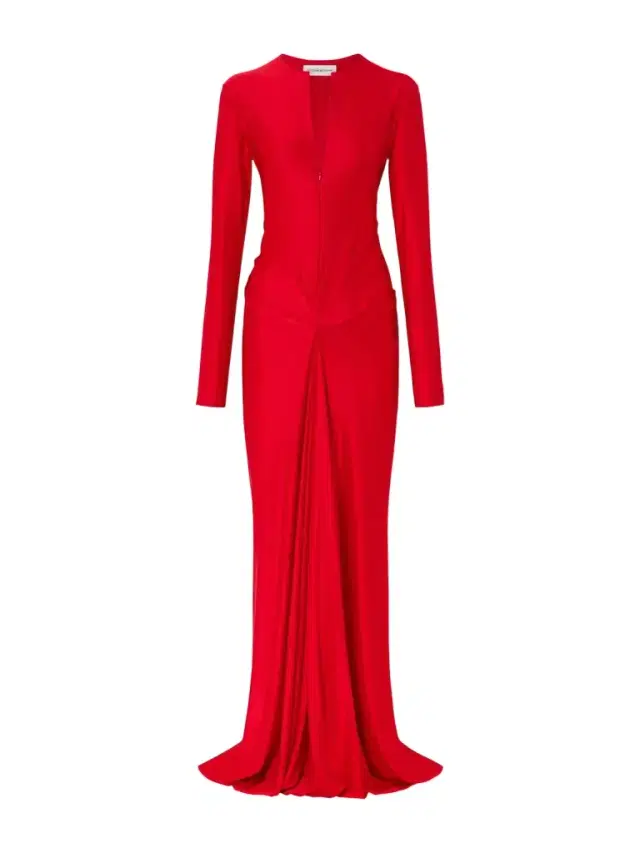 Gathered Satin Gown