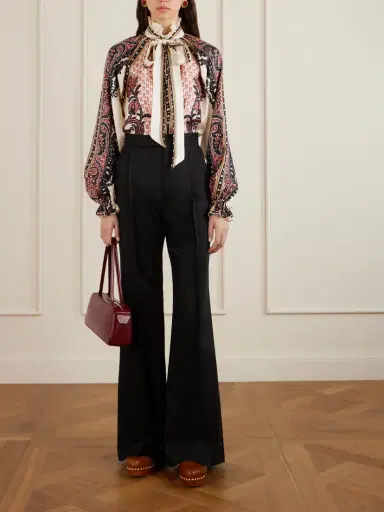 Etro Pussy-bow Ruffled Printed Silk-twill Blouse | Thumbnail 2 Etro Pussy-bow Ruffled Printed Silk-twill Blouse | Thumbnail 2