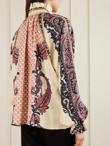 Etro Pussy-bow Ruffled Printed Silk-twill Blouse | Thumbnail 4 Etro Pussy-bow Ruffled Printed Silk-twill Blouse | Thumbnail 4